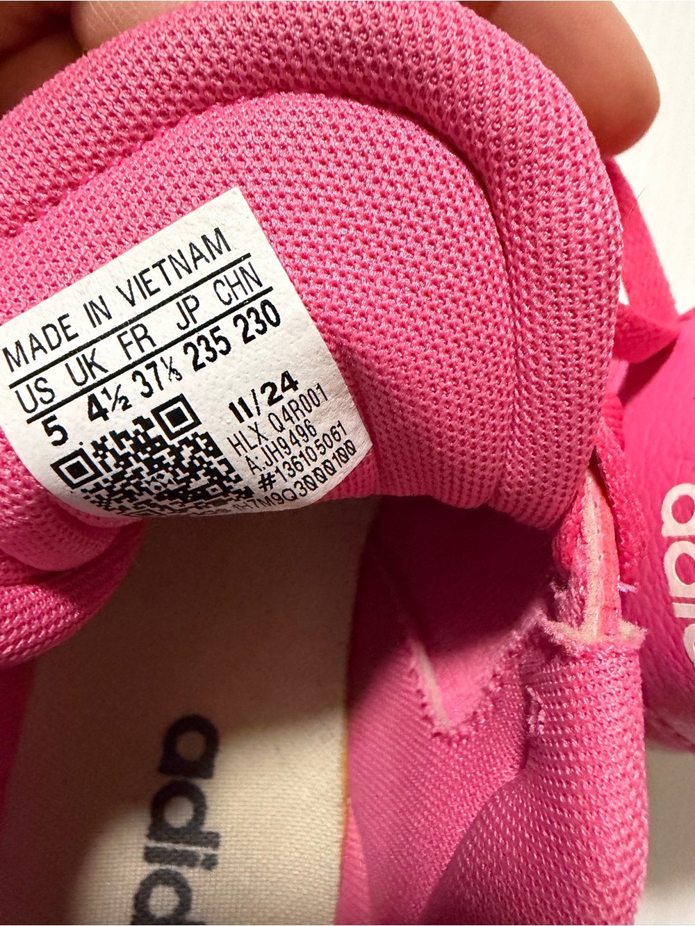 adidas VL Court Bold J Women’s 5 Pink Rhinestone Platform Sneakers IH9496 - Picture 7 of 9